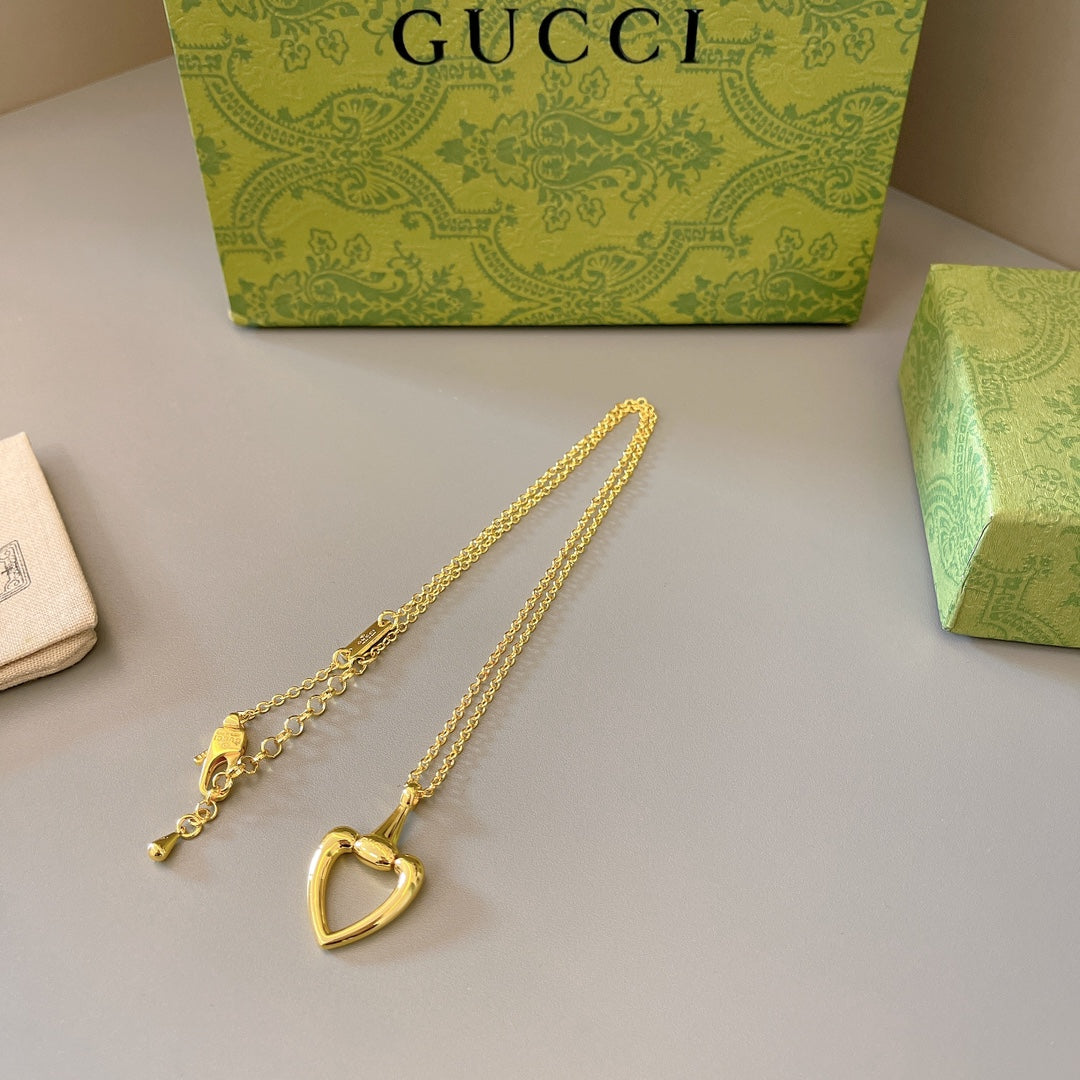 Heart Pendant Necklace in Gold-Tone detail view