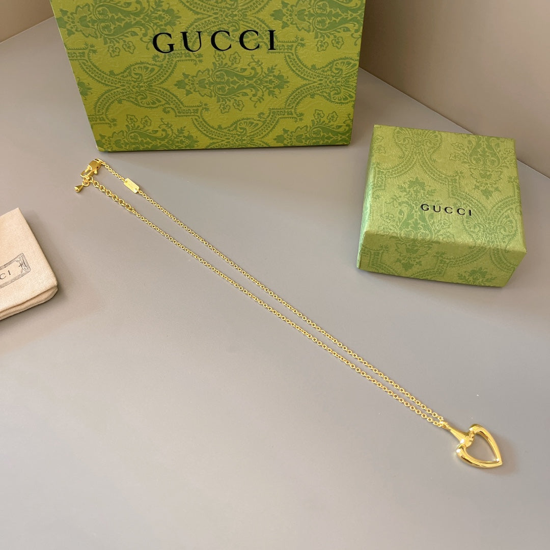 Heart Pendant Necklace in Gold-Tone front product view