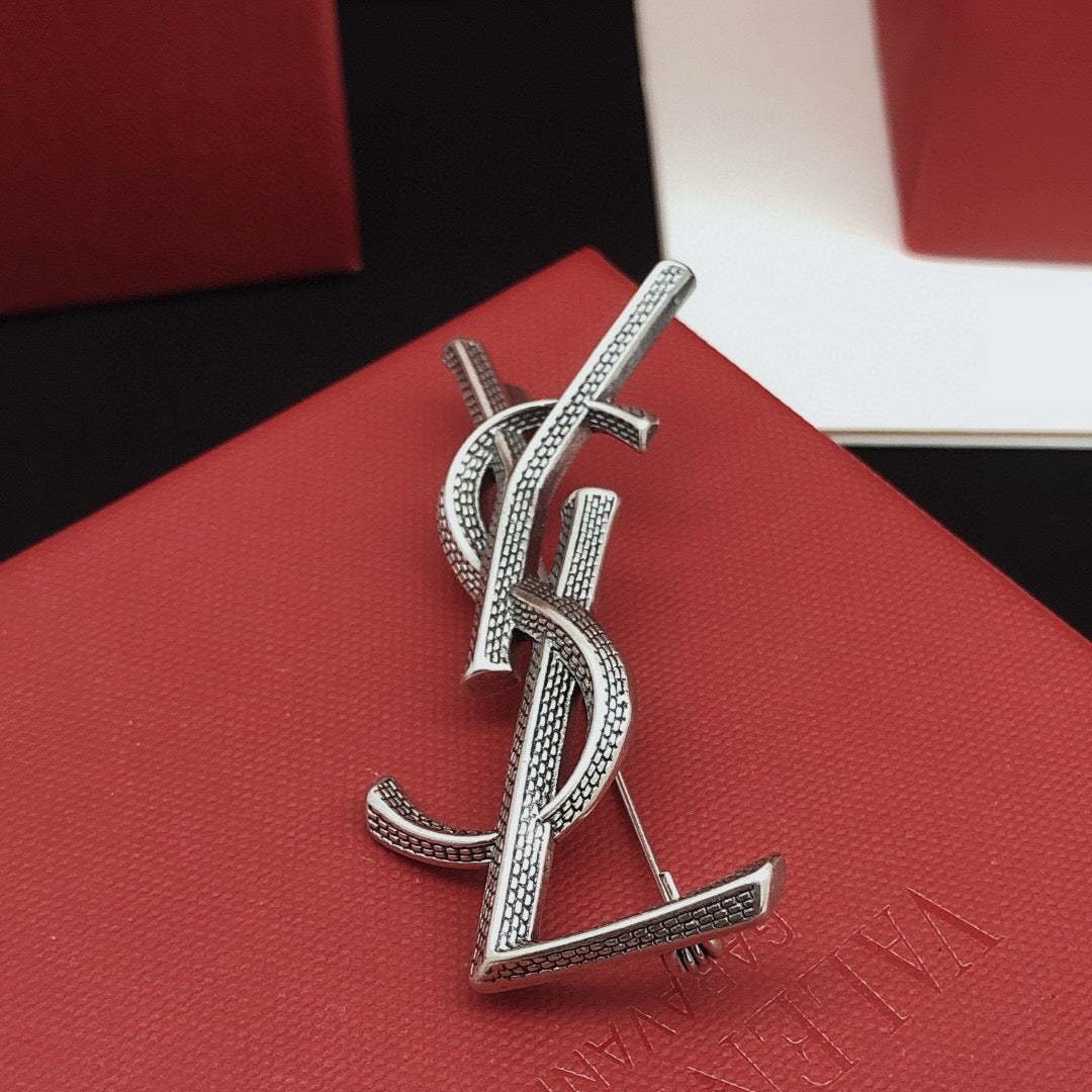 Snake-Scale Brooch in Silver-Tone main product view