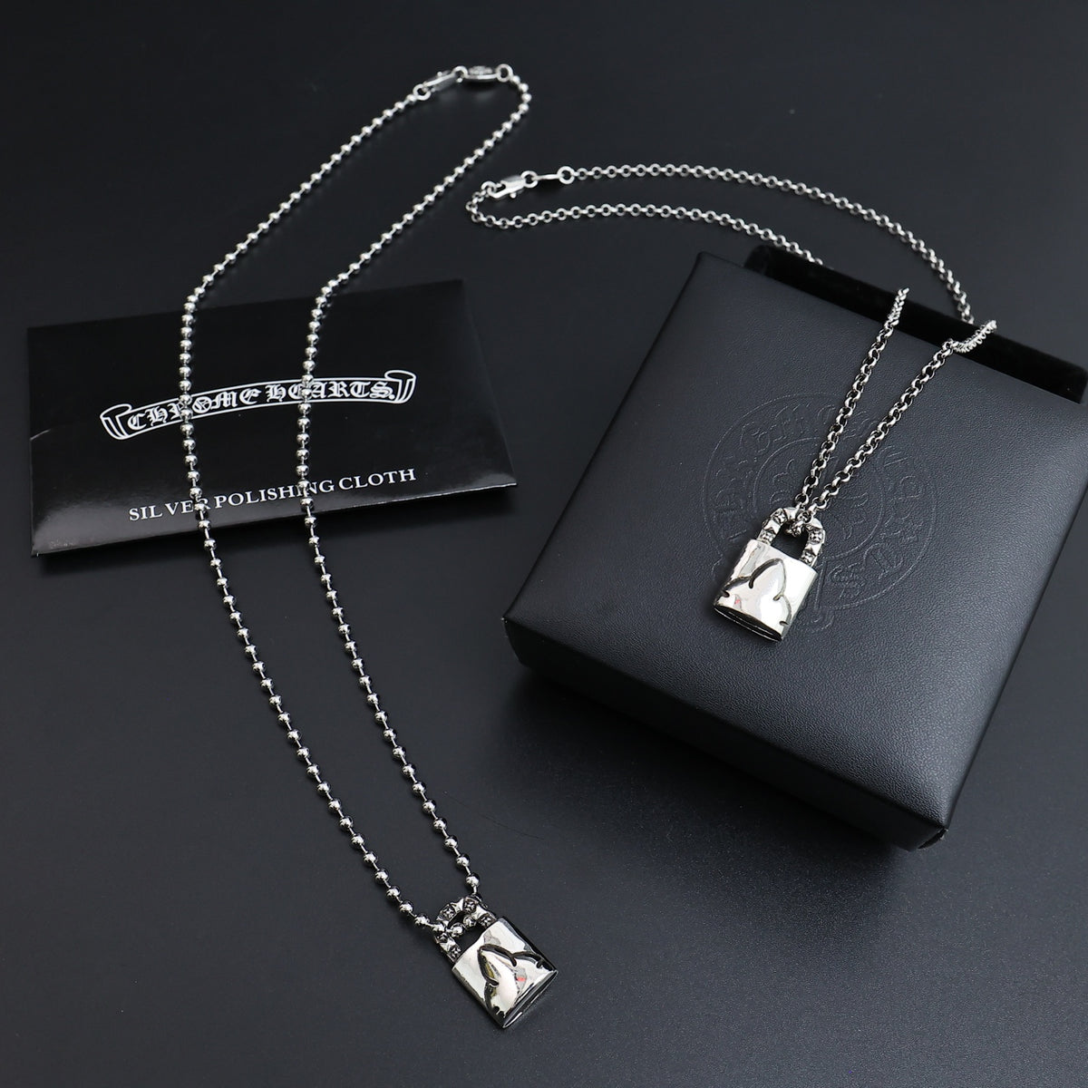 Gothic Emblem Pendant Necklace in Antique Silver-Tone – Design 03 main product view