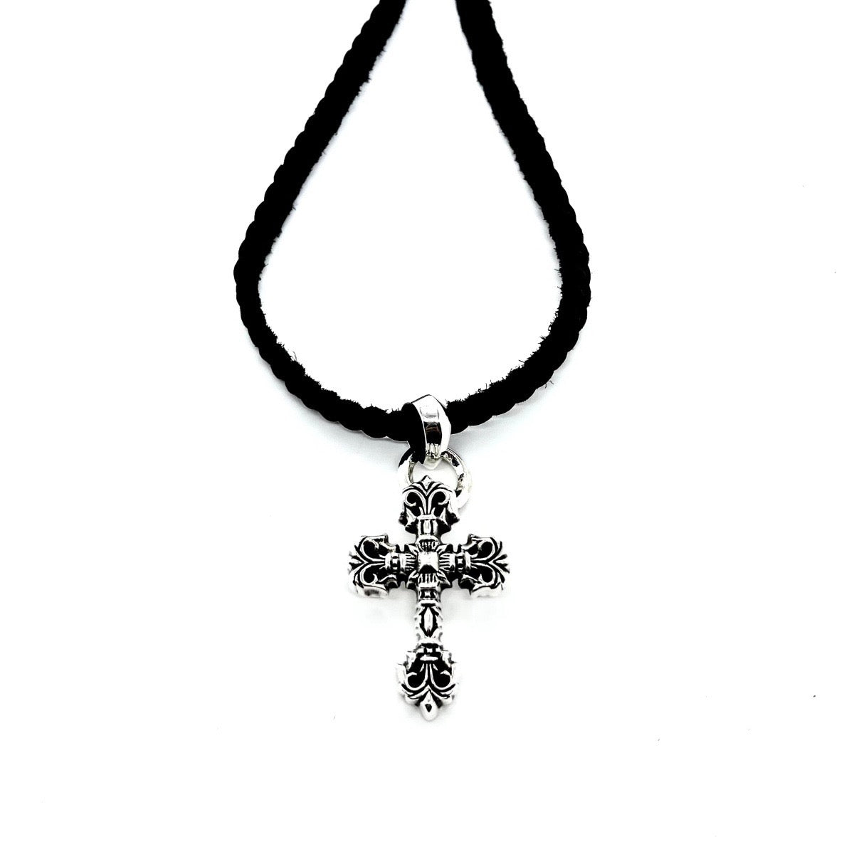 Signature Emblem Pendant Necklace in Polished Metal-Tone – Design 065 front product view