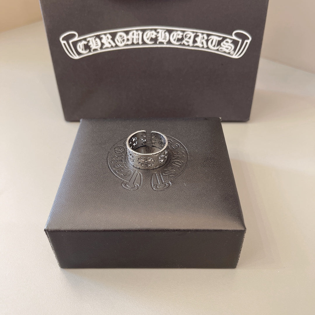 Gothic Emblem Statement Ring in Metal-Tone – Design 04 main product view