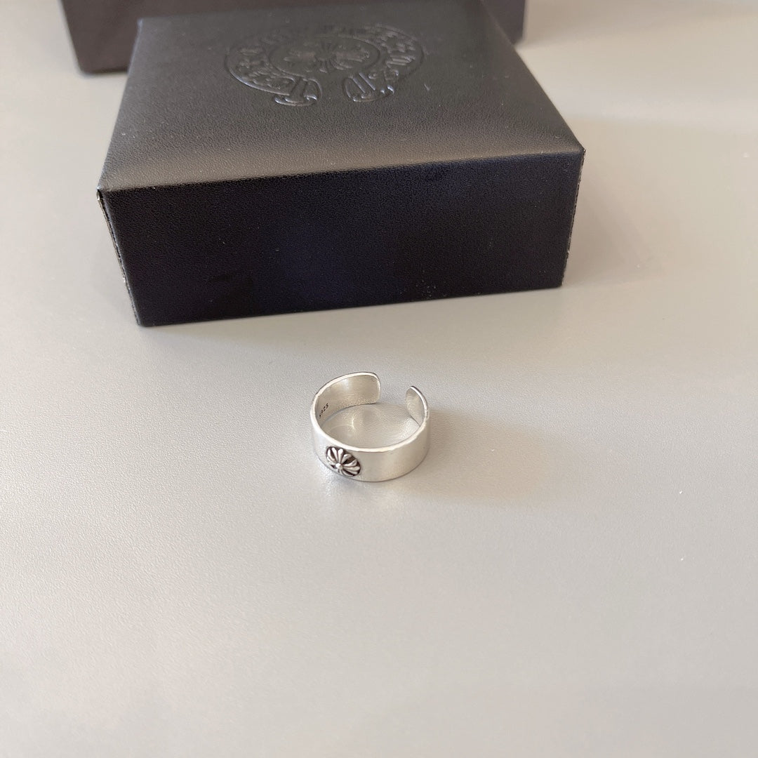 Gothic Emblem Statement Ring in Metal-Tone – Design 05 front product view