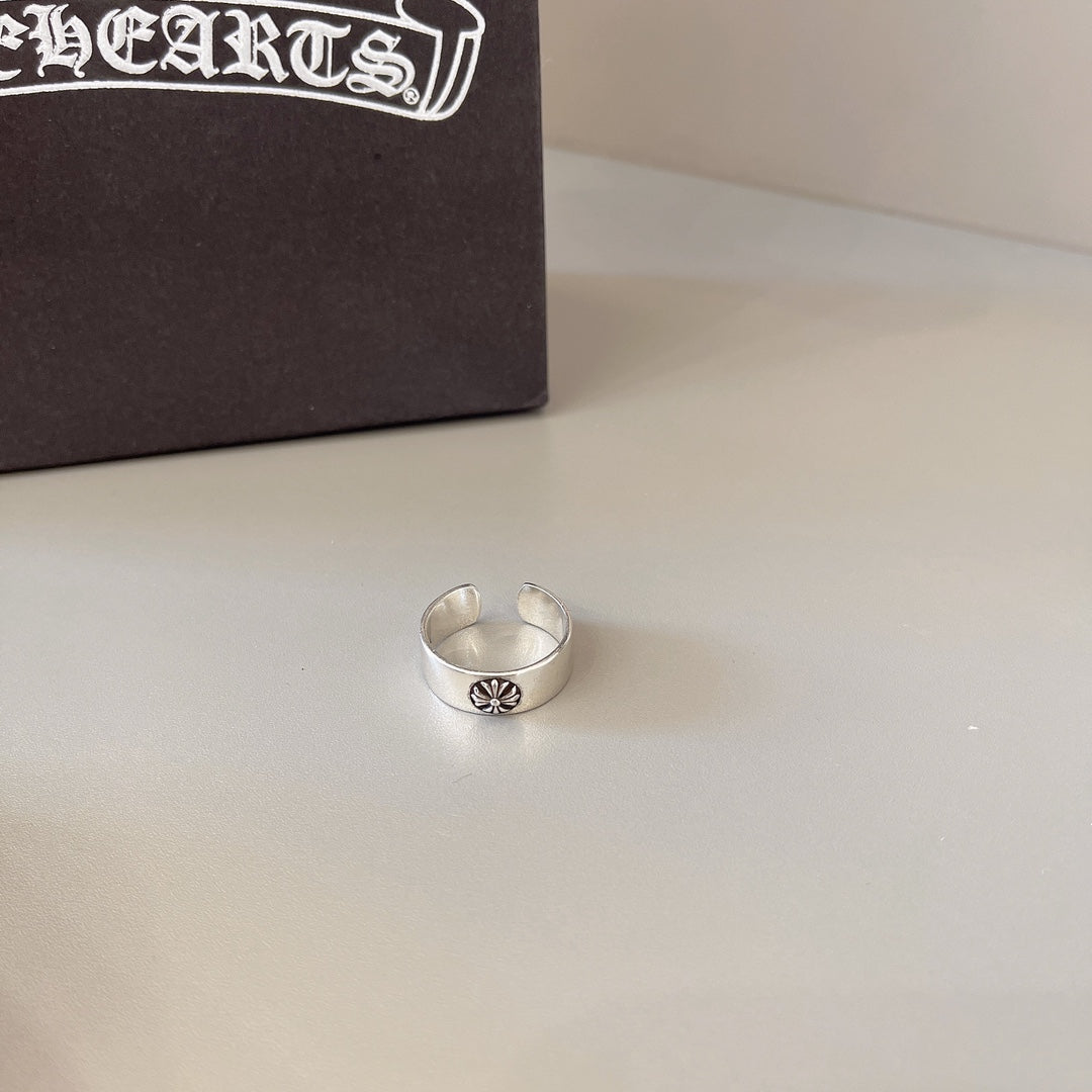 Gothic Emblem Statement Ring in Metal-Tone – Design 05 front product view