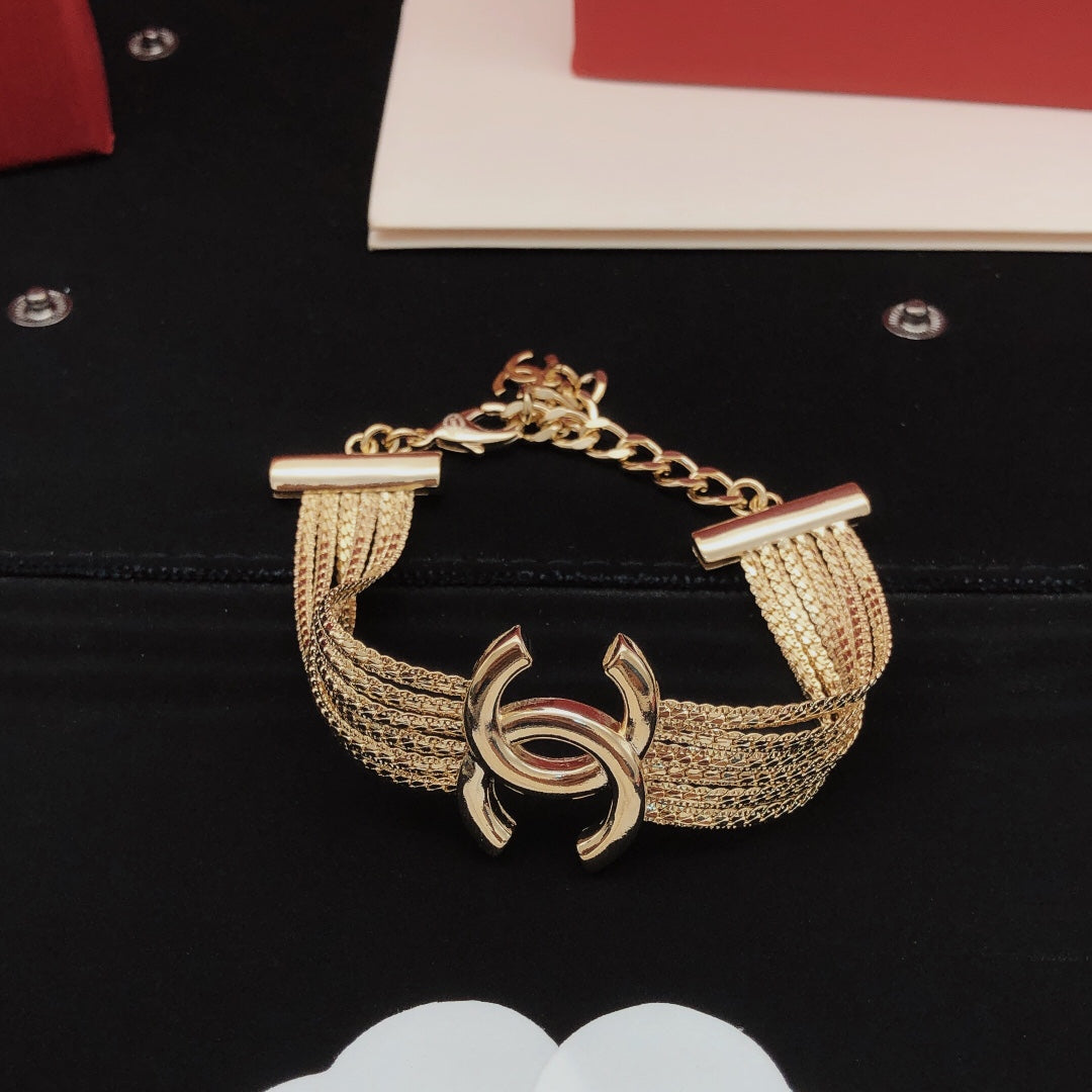 Signature Emblem Bracelet in Gold-Tone – Design 009 detail view