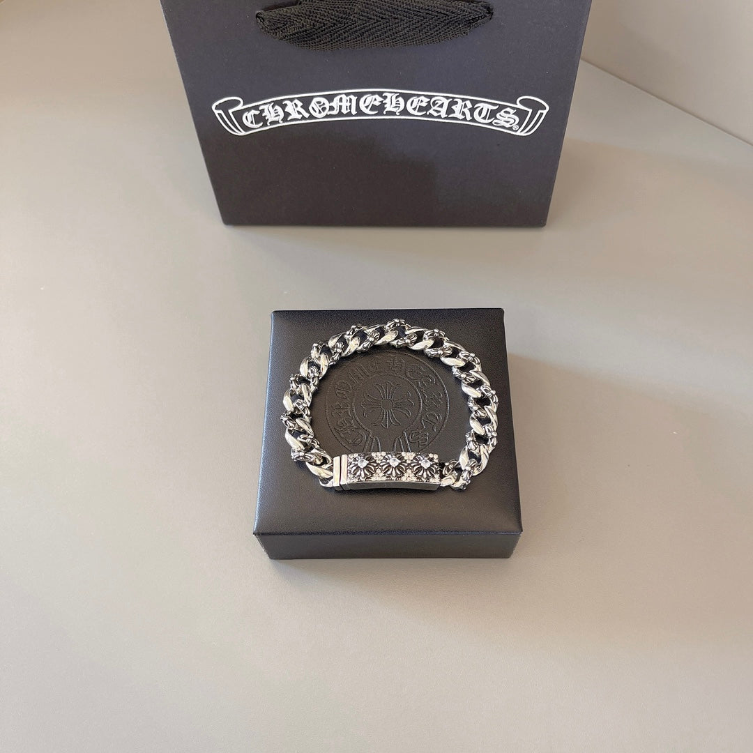Gothic Emblem Statement Bracelet in Metal-Tone – Design 05 main product view