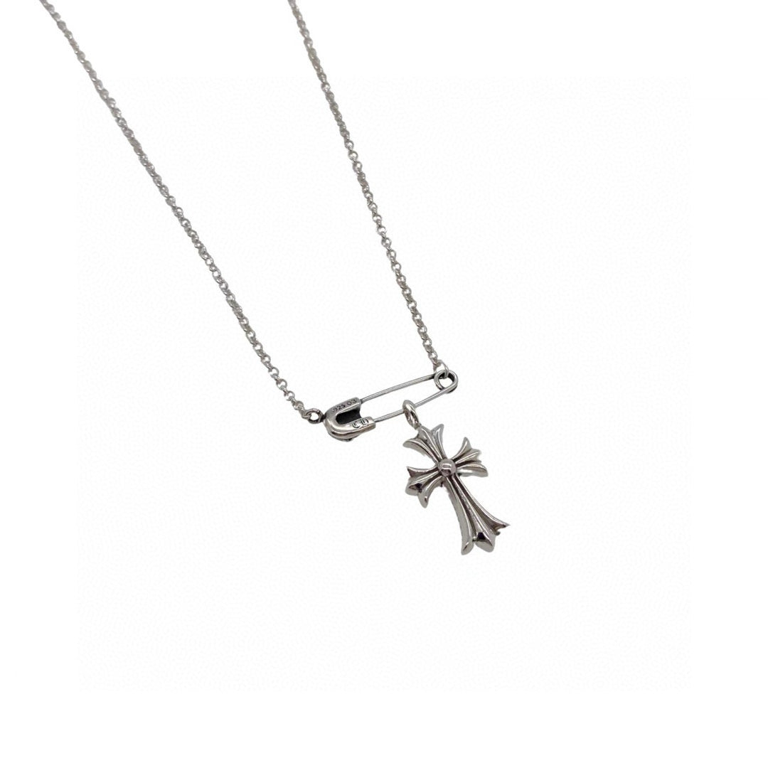Signature Emblem Crystal-Accent Pendant Necklace – Red Detail front product view