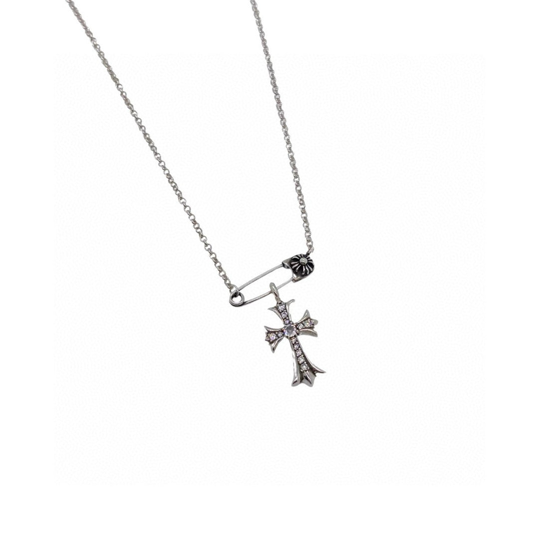 Signature Emblem Crystal-Accent Pendant Necklace – Red Detail detail view