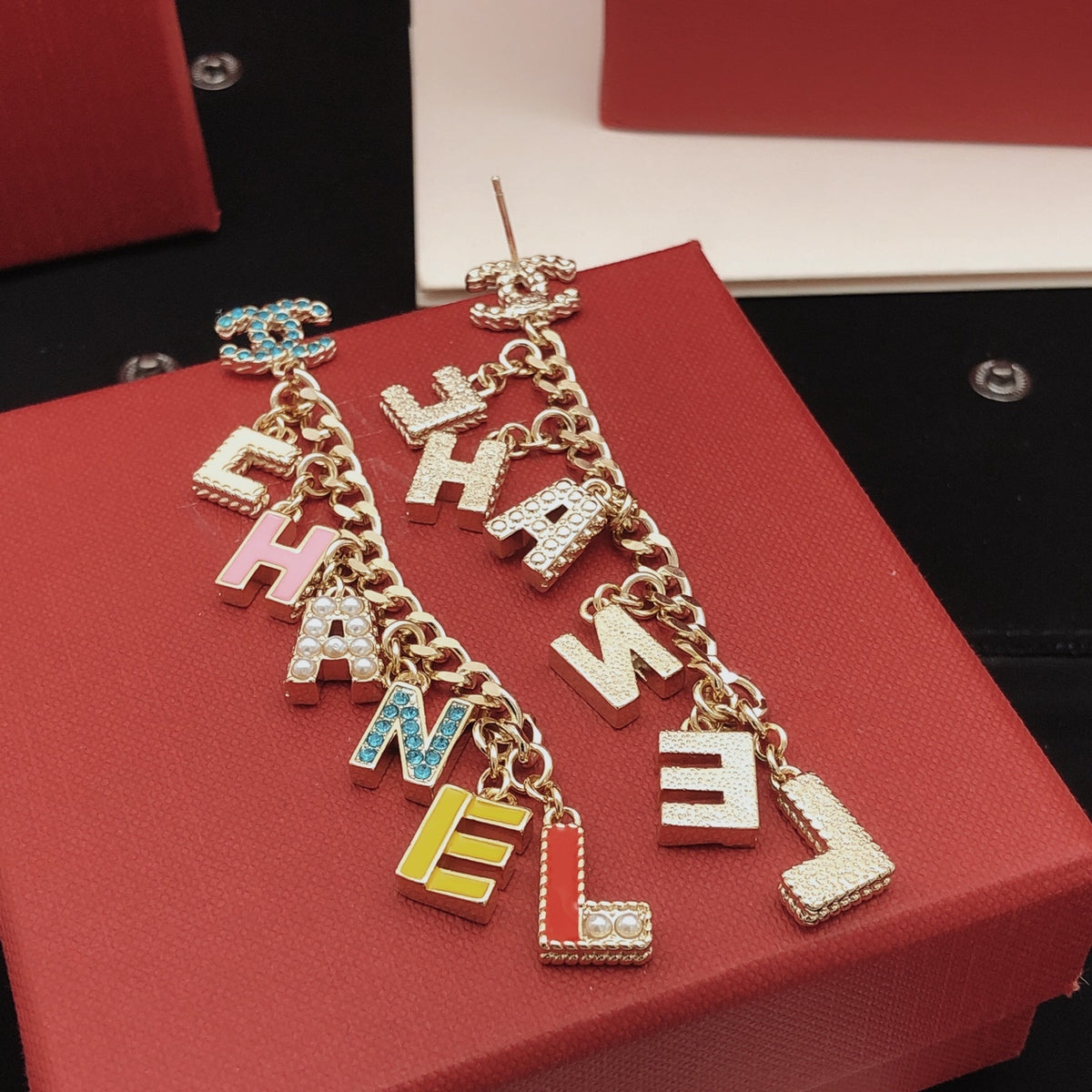 Signature Emblem Stud Earrings in Gold-Tone – Design 036 styled product view