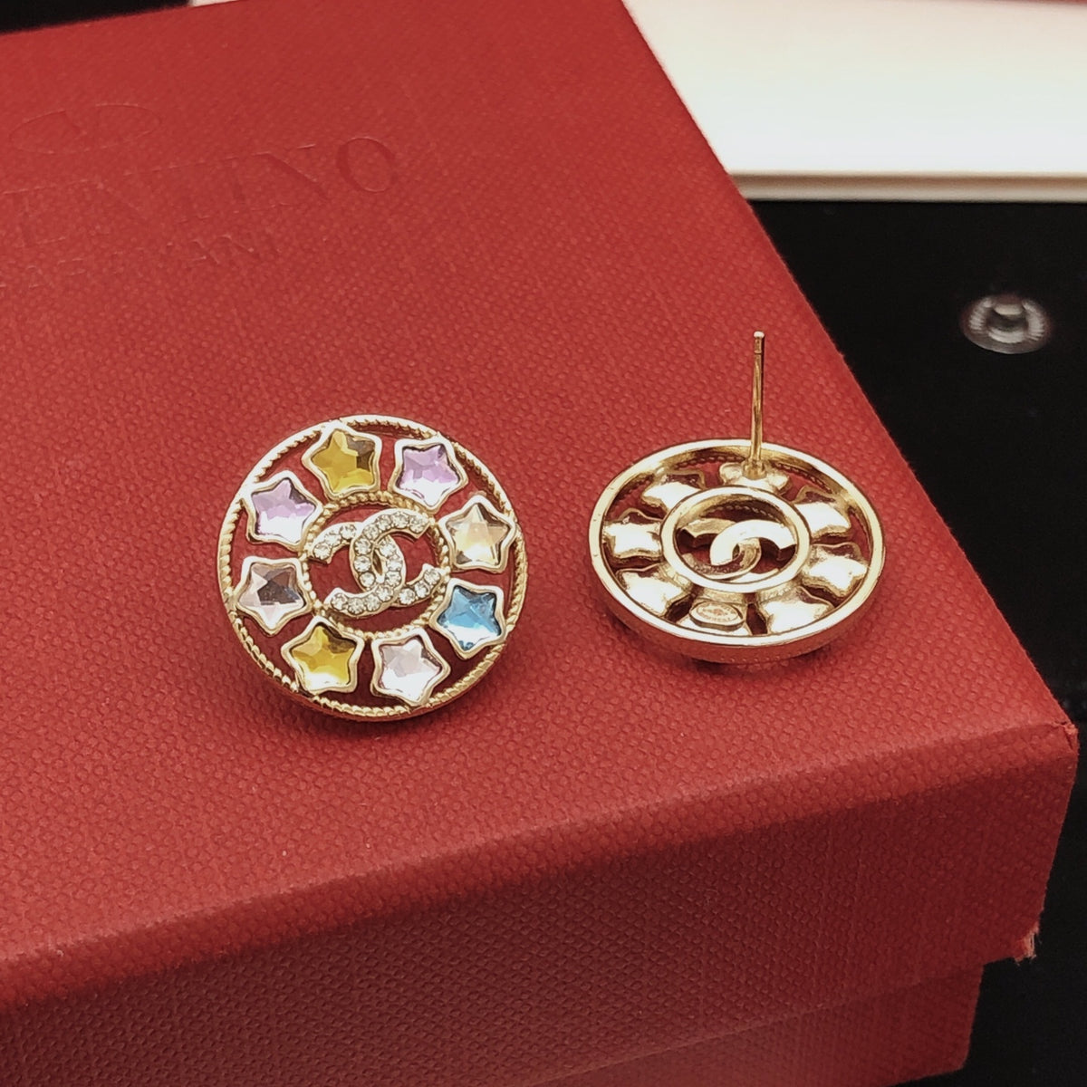 Star Crystal-Accent Stud Earrings styled product view