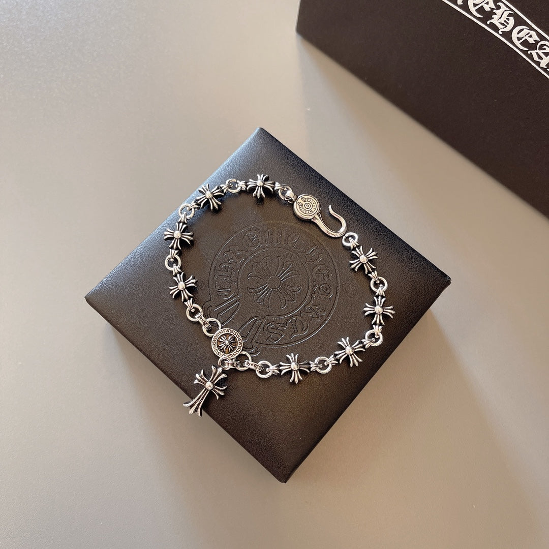 Gothic Emblem Statement Bracelet in Metal-Tone – Design 10 front product view