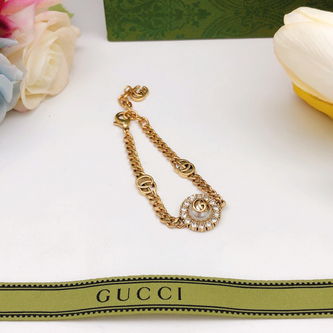 Floral Bracelet in Gold-Tone styled product view