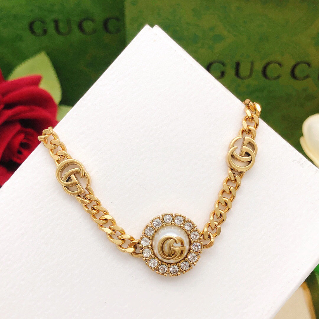 Floral Bracelet in Gold-Tone detail view