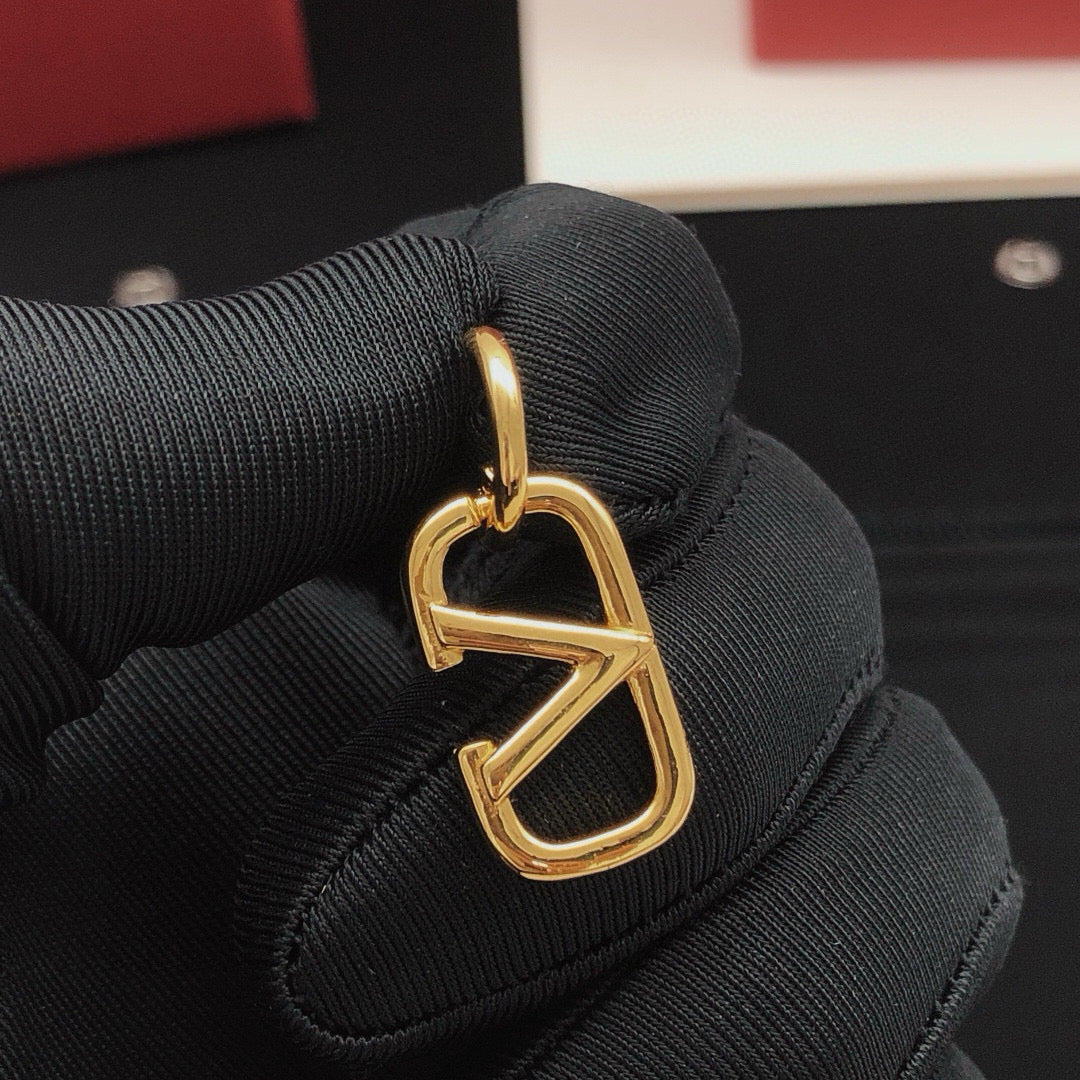 Signature Emblem Drop Earrings in Gold-Tone – Design 01 detail view