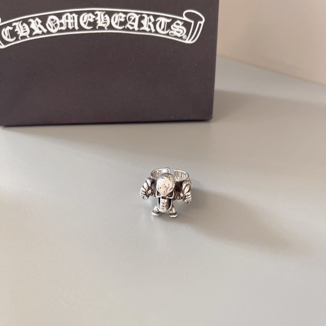 Gothic Emblem Statement Ring in Metal-Tone – Design 01 styled product view