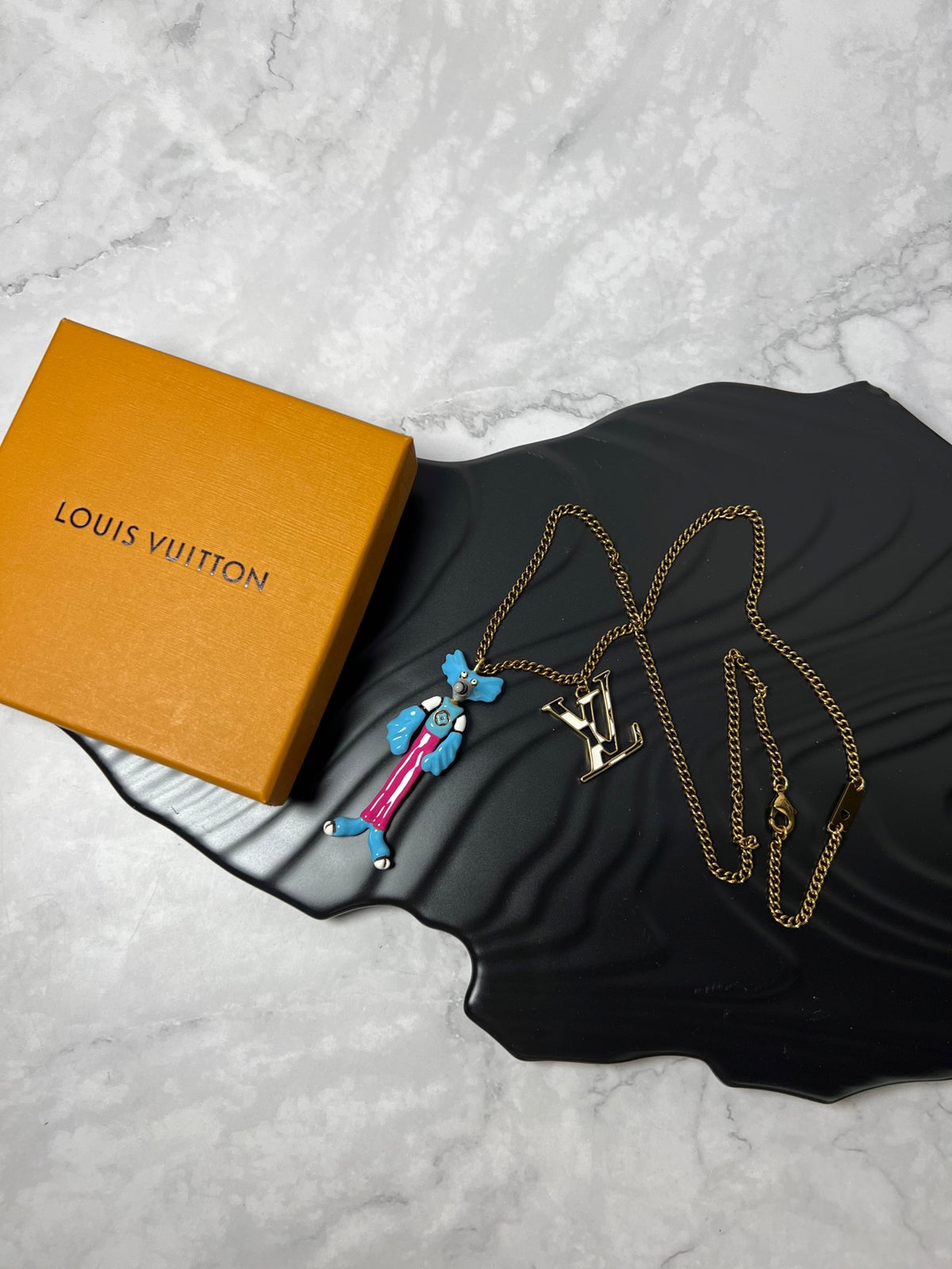 Geometric Emblem Pendant Necklace in Polished Metal-Tone – Design 015 main product view
