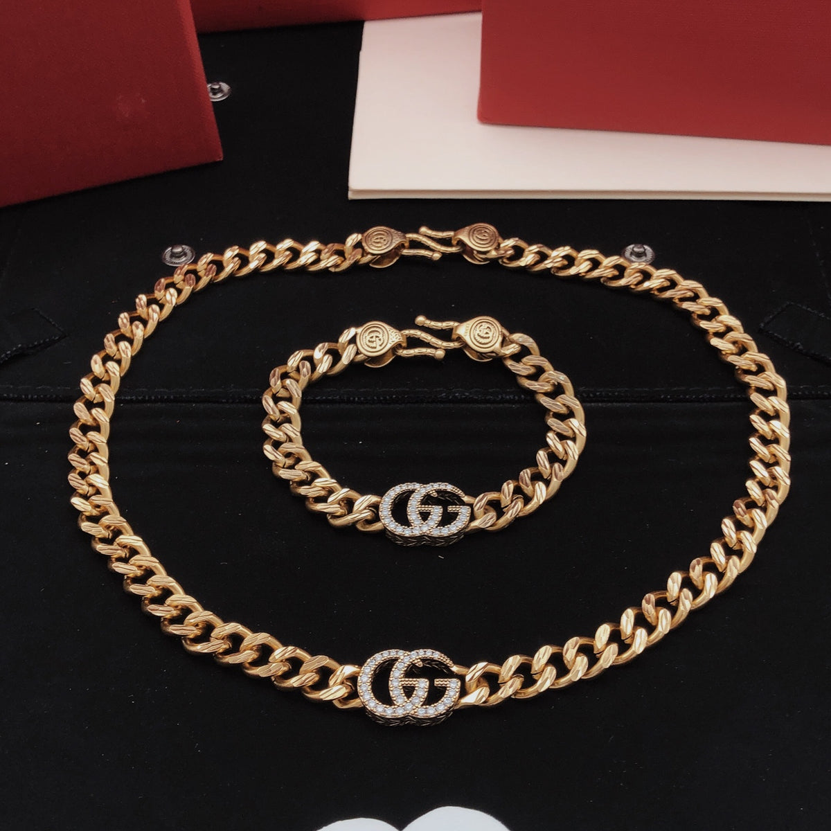 Geometric Emblem Bracelet in Gold-Tone – Design 005 styled product view