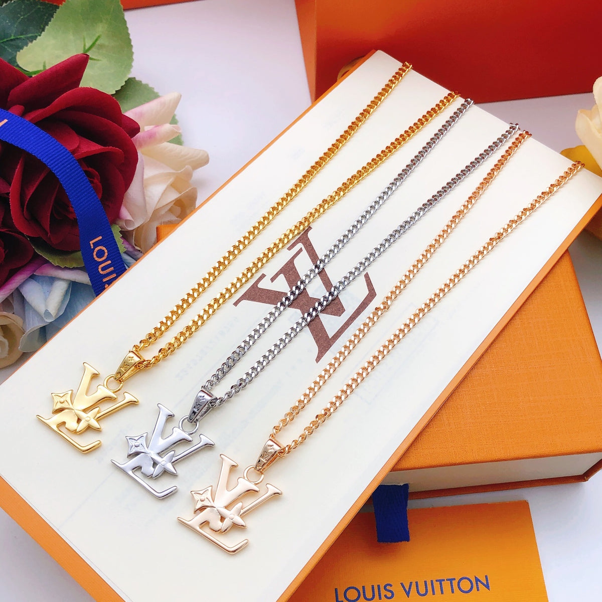 Geometric Emblem Pendant Necklace in Gold-Tone – Design 058 styled product view