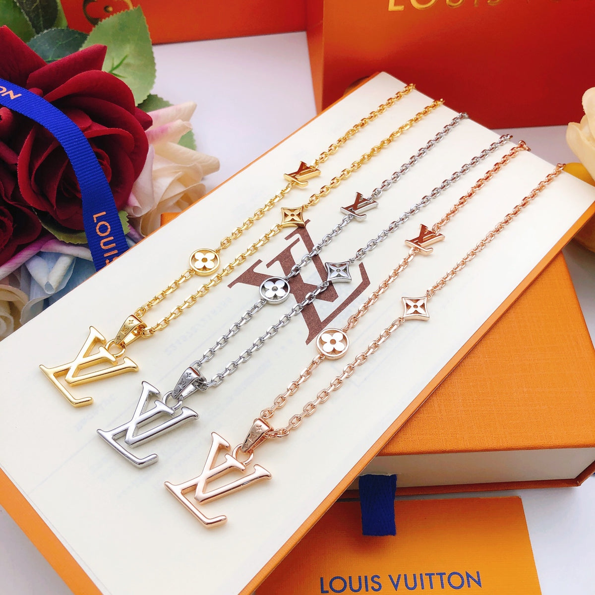 Geometric Emblem Pendant Necklace in Gold-Tone – Design 027 styled product view