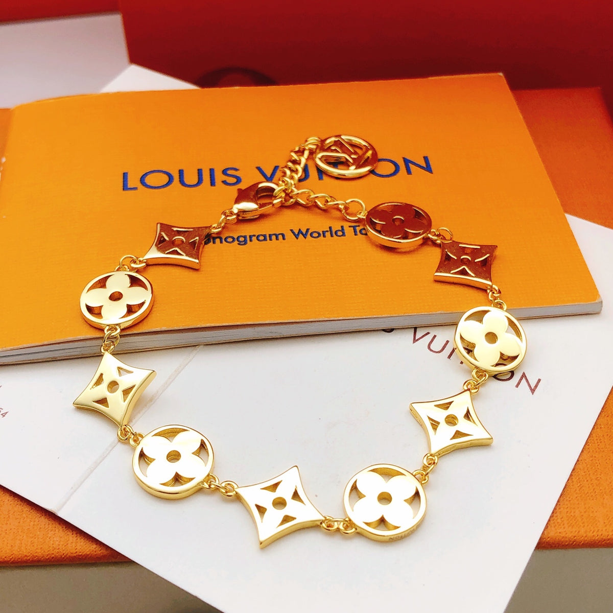 Geometric Emblem Bracelet in Gold-Tone – Design 027 main product view