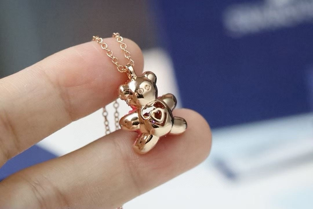 Teddy Bear Necklace & Earrings Set detail view
