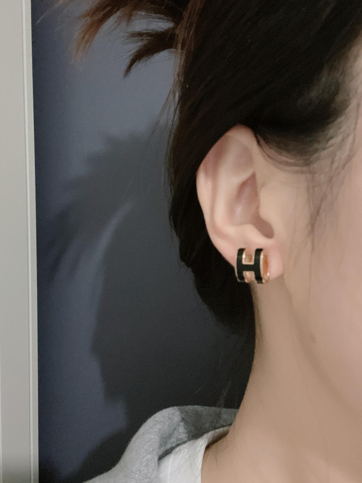 Geometric Emblem Stud Earrings in Gold-Tone – Gold Detail main product view