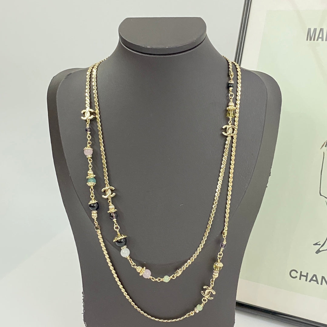Double-C Emblem Crystal-Accent Pendant Necklace – Design 041 main product view