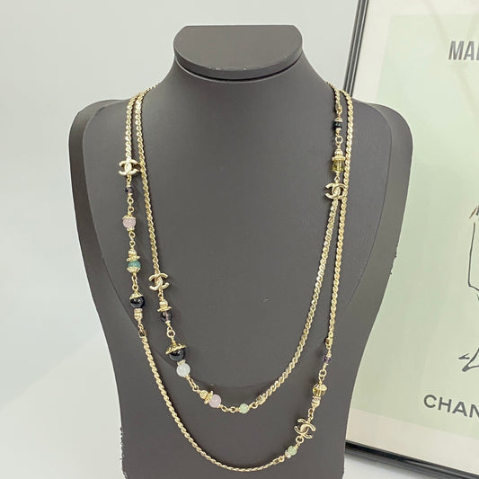 Double-C Emblem Crystal-Accent Pendant Necklace – Design 041 main product view
