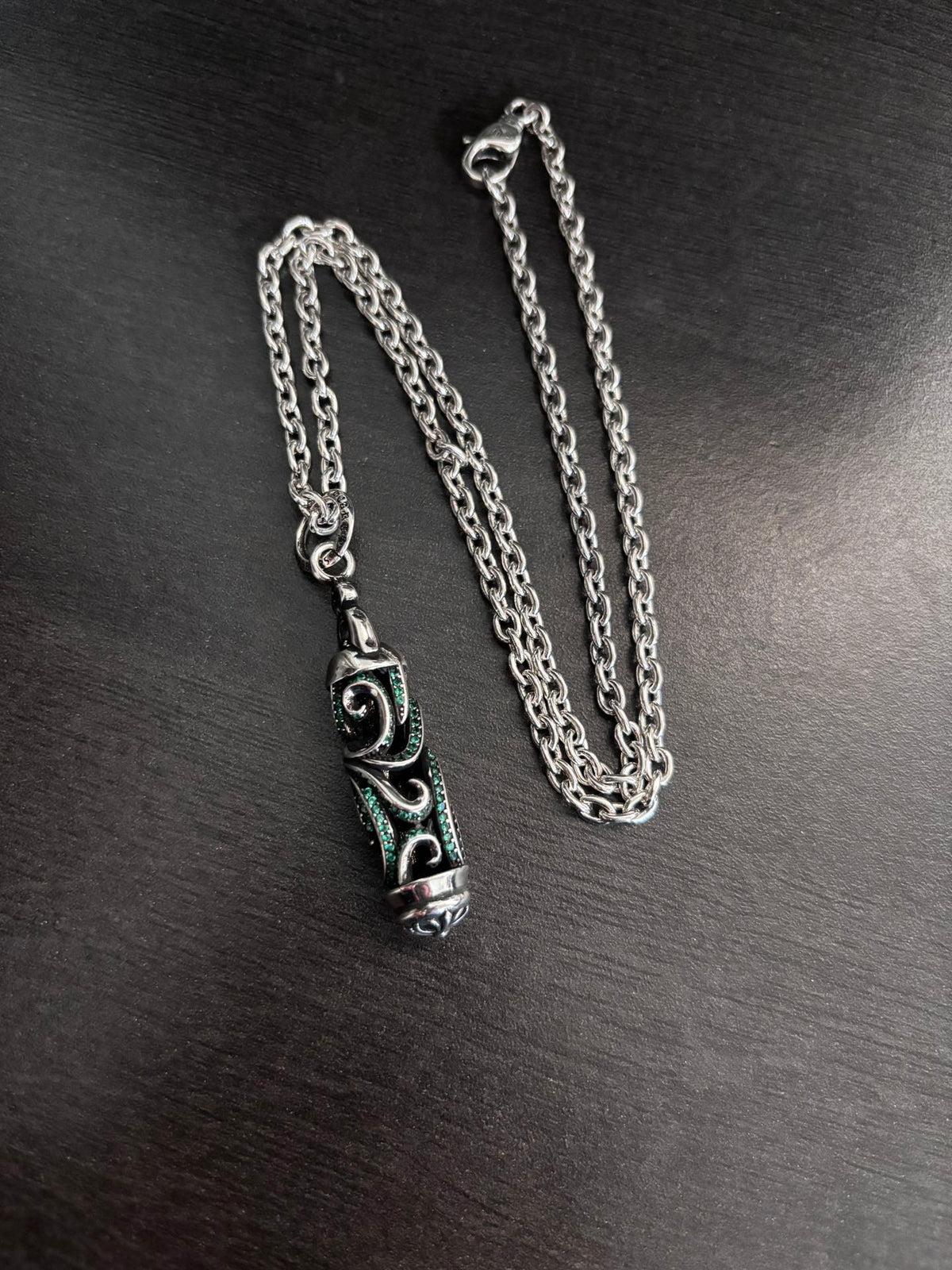 Gothic Emblem Pendant Necklace in Metal-Tone – Design 46 main product view