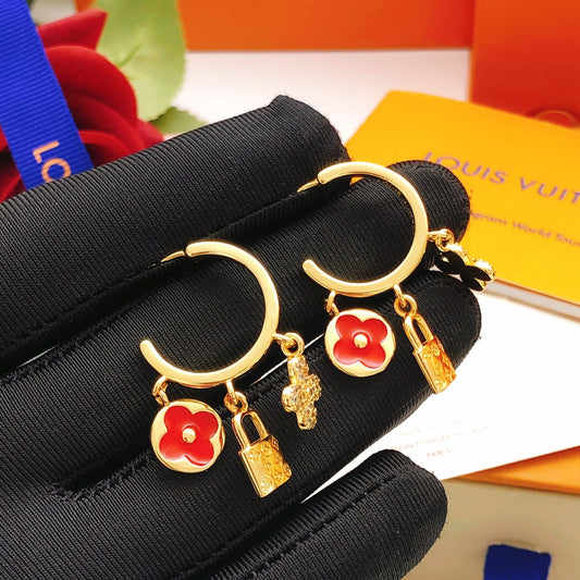 Lock Statement Earrings in Gold-Tone main product view