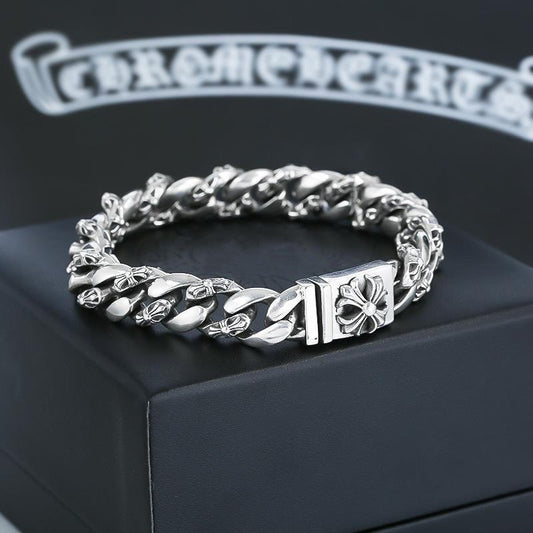 Cross Statement Bracelet in Antique Silver-Tone – Design 05 main product view