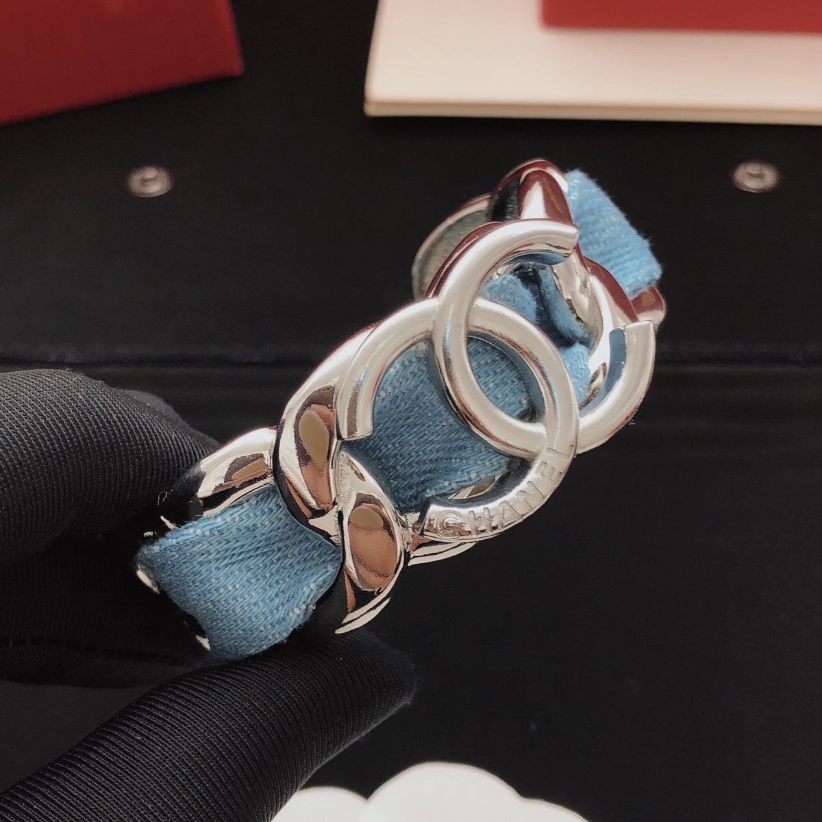 Signature Emblem Bangle in Gold-Tone – Design 013 front product view