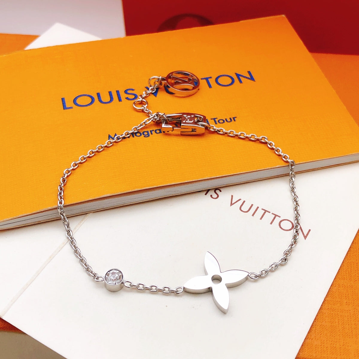 Geometric Emblem Bracelet in Silver-Tone – Silver Detail – Design 021 main product view