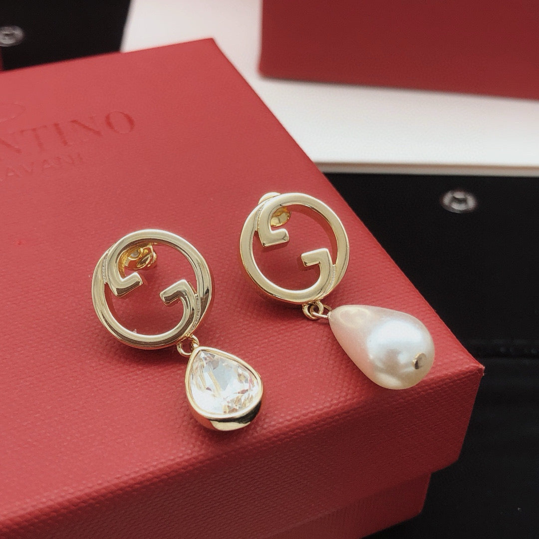 Geometric Emblem Statement Earrings in Gold-Tone – Design 003 main product view