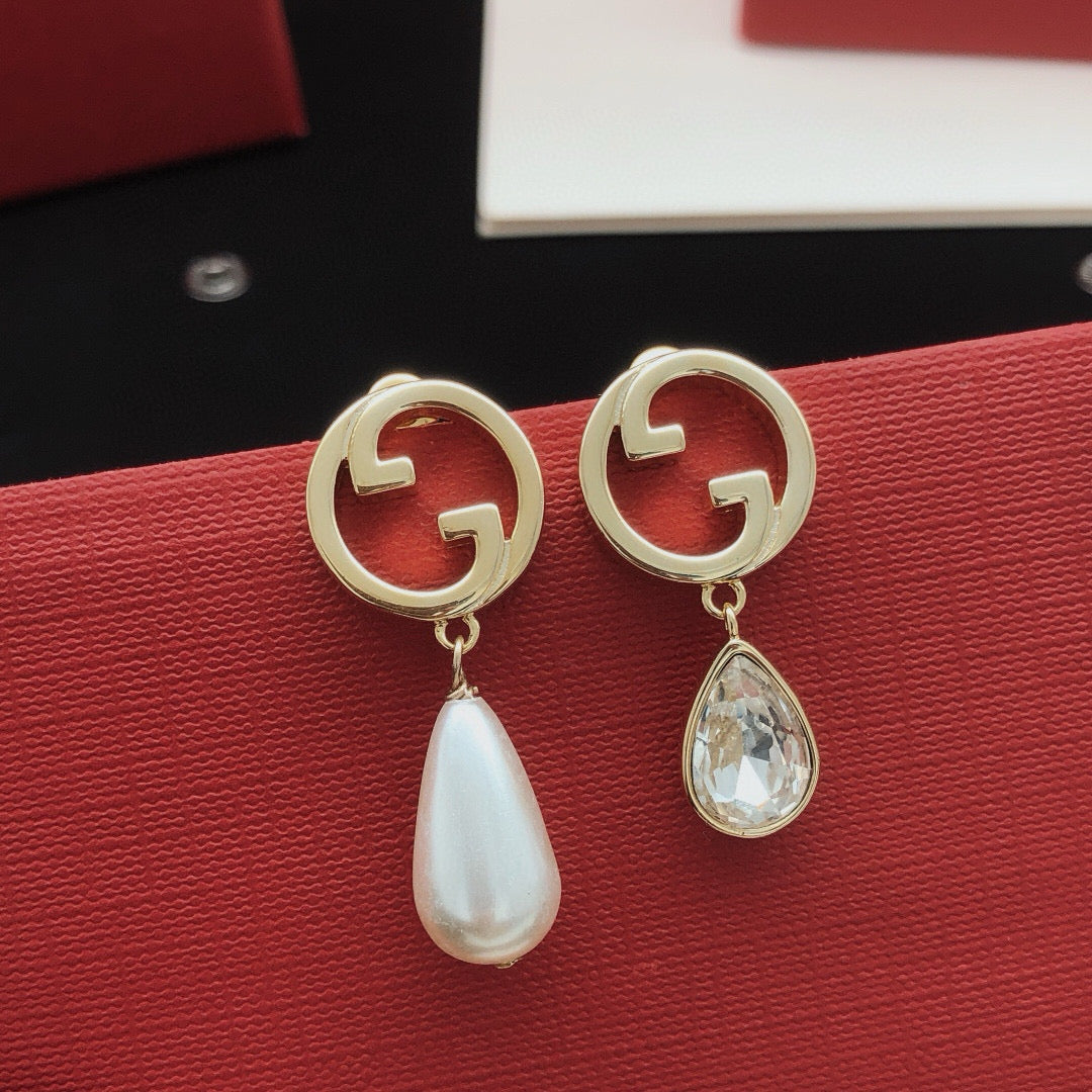 Geometric Emblem Statement Earrings in Gold-Tone – Design 003 main product view