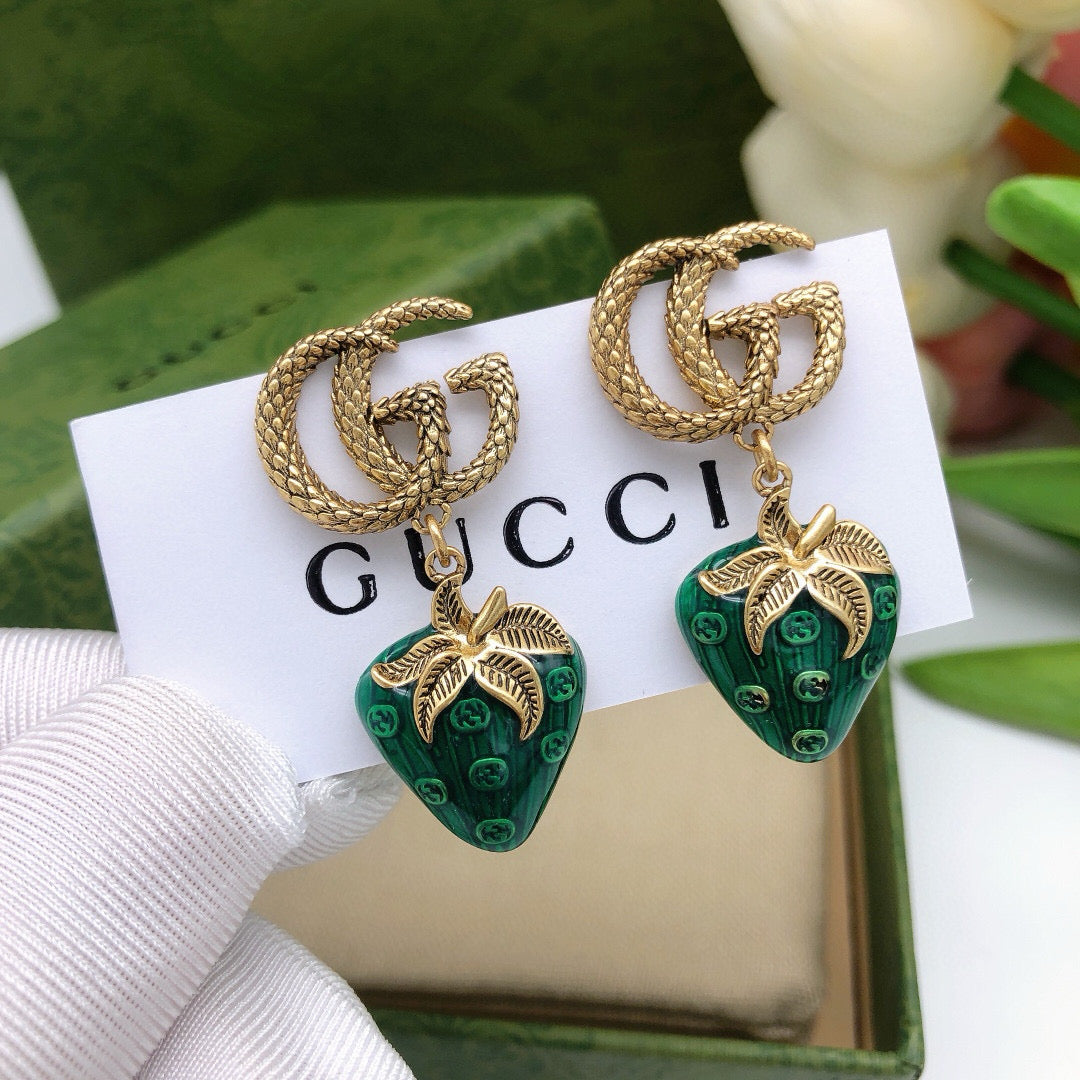 Geometric Emblem Stud Earrings in Polished Metal-Tone – Design 045 main product view