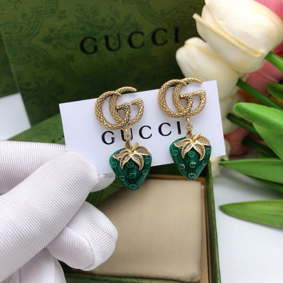 Geometric Emblem Stud Earrings in Polished Metal-Tone – Design 045 front product view