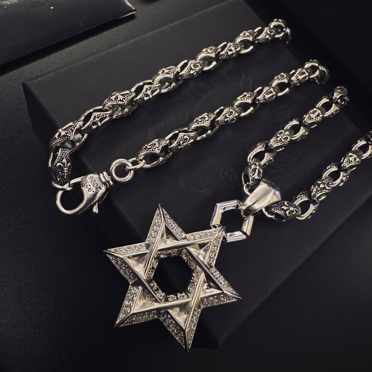 Cross Pendant Necklace in Antique Silver-Tone – Design 13 front product view
