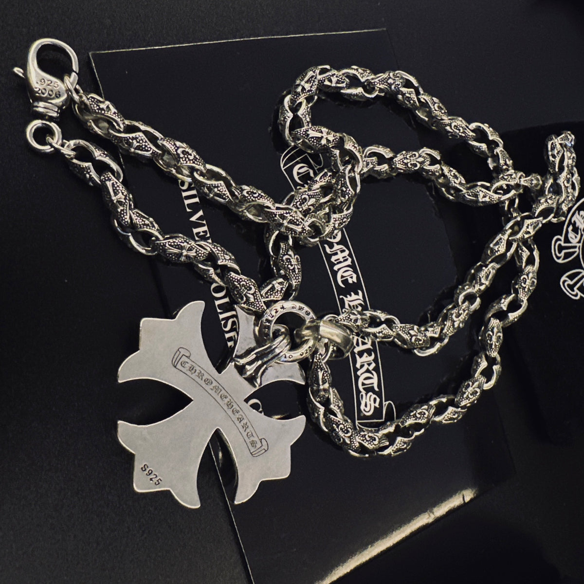 Signature Emblem Pendant Necklace in Polished Metal-Tone – Design 040 main product view