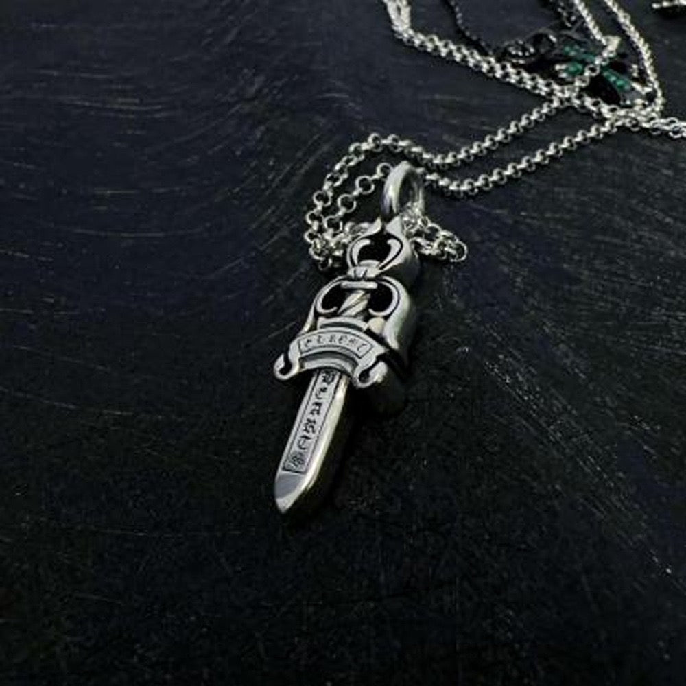 Signature Emblem Crystal-Accent Pendant Necklace – Red Detail – Design 002 side detail
