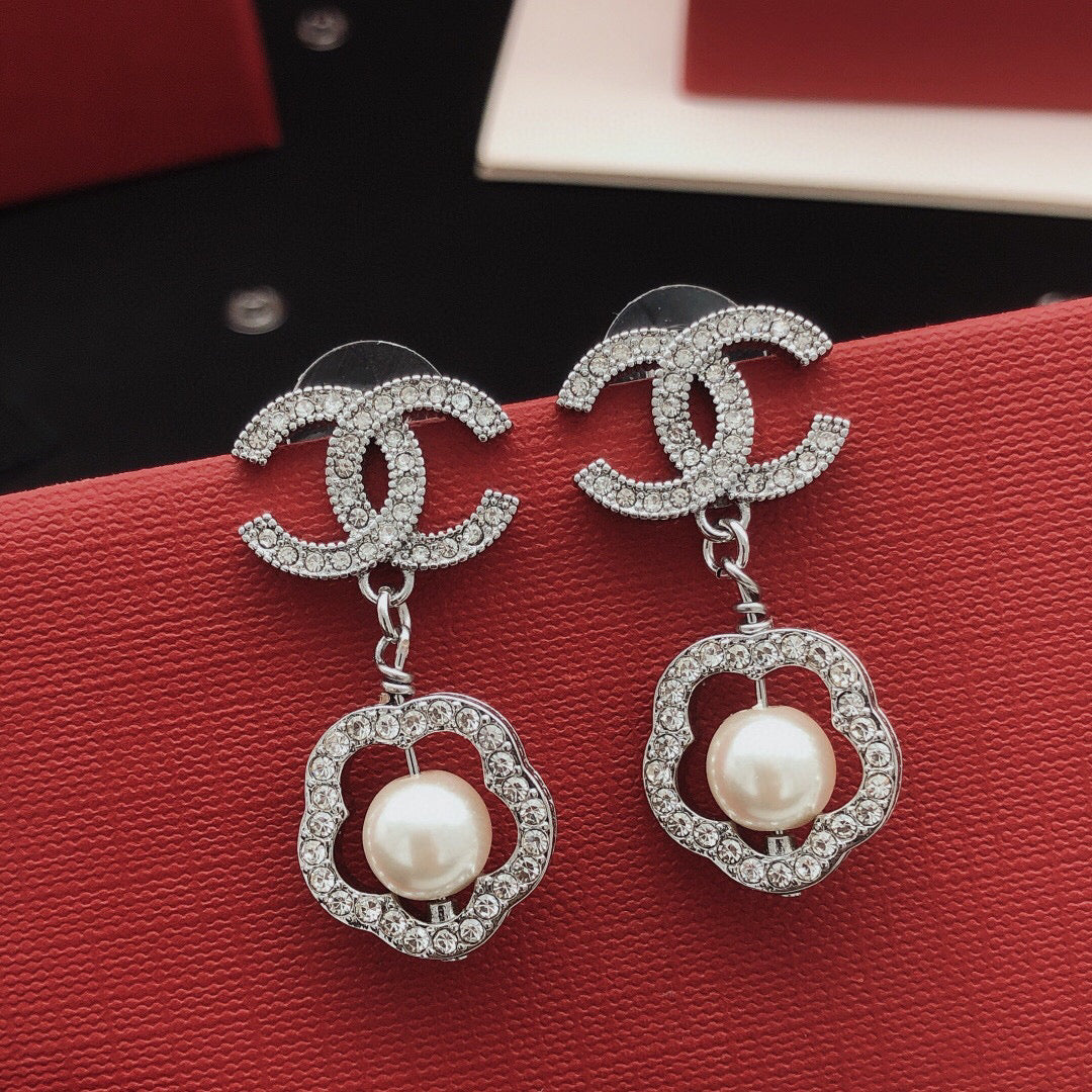 Camellia Stud Earrings in Gold-Tone – Camellia Detail – Design 010 main product view