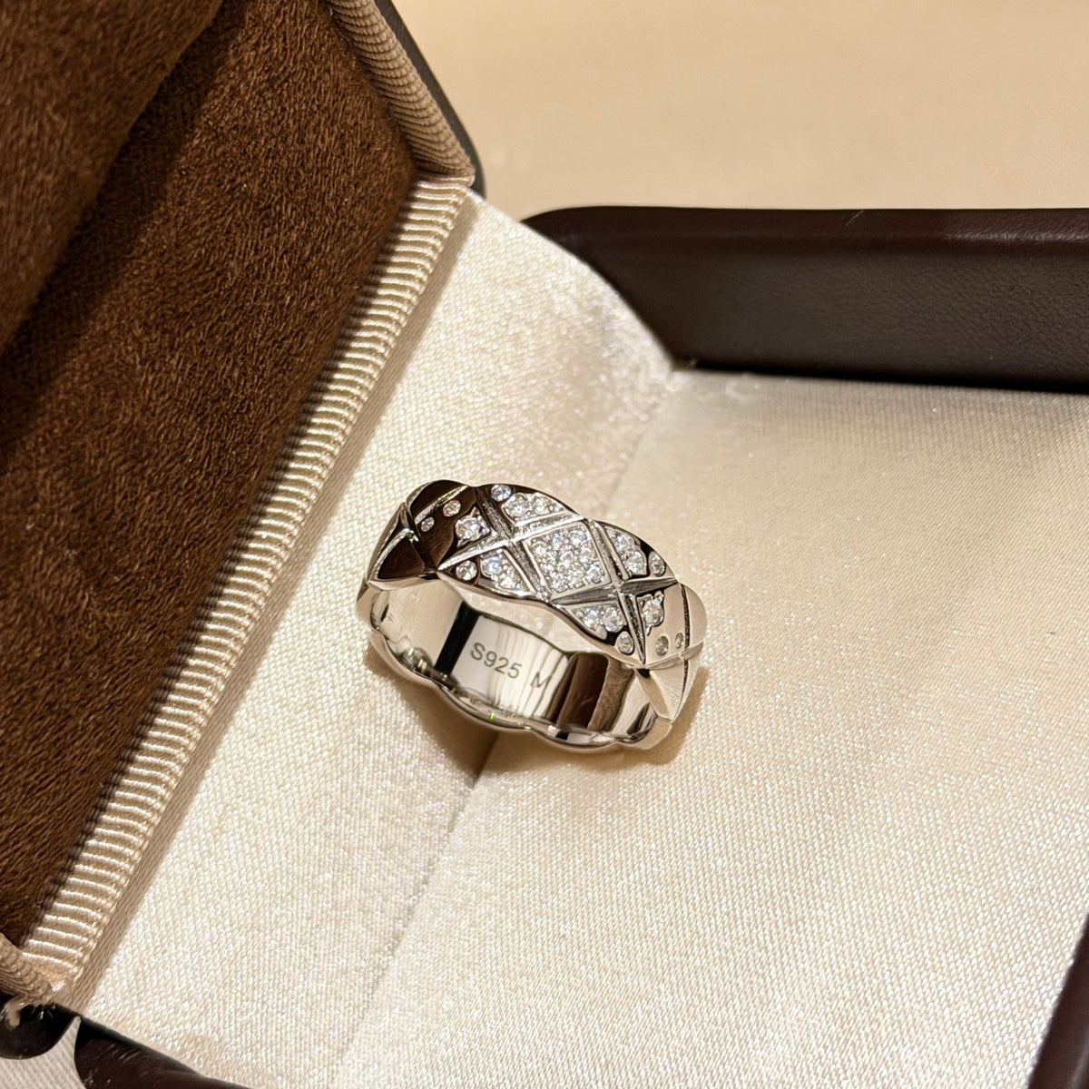 Signature Emblem Statement Ring in Gold-Tone – Design 009 side detail