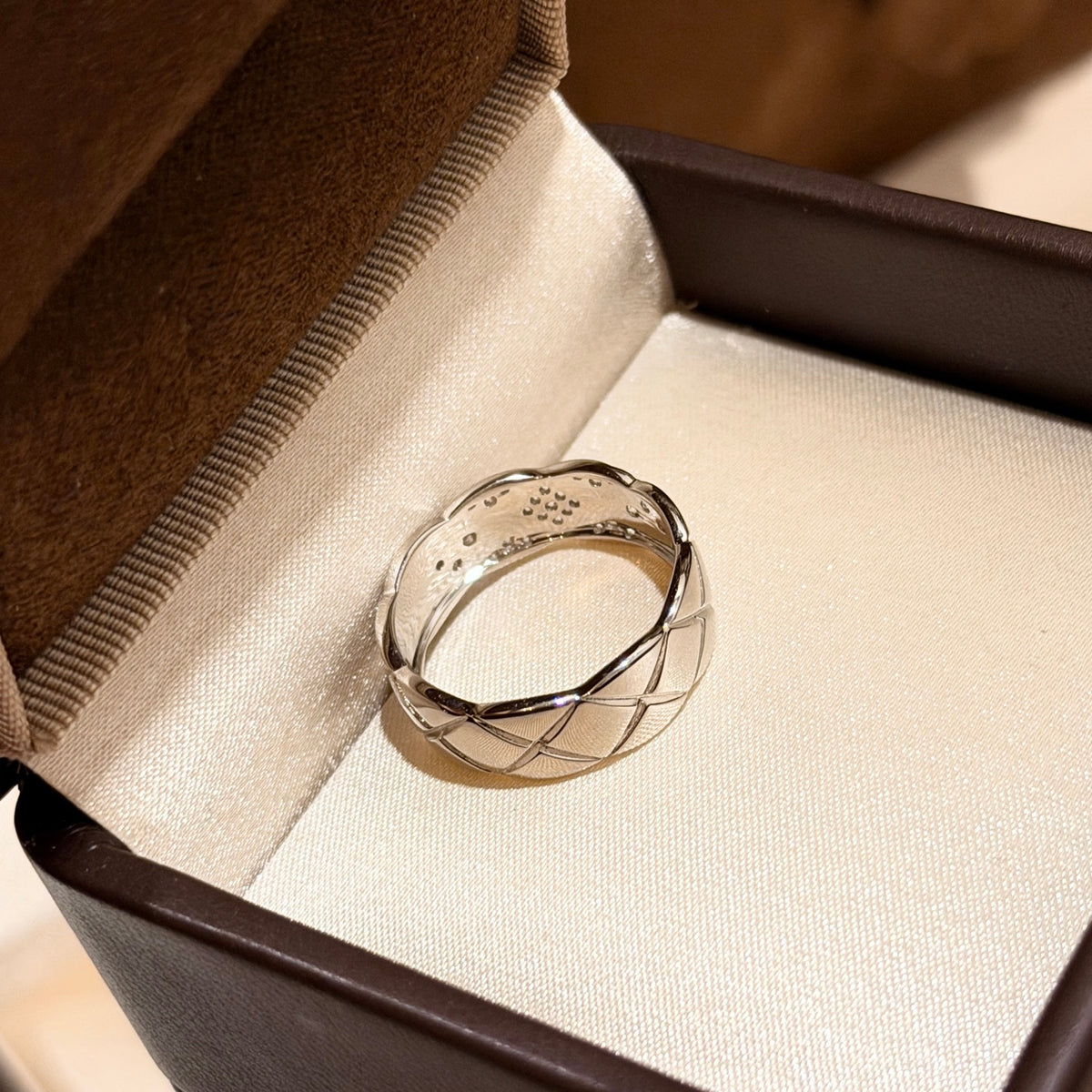 Signature Emblem Statement Ring in Gold-Tone – Design 009 close-up detail