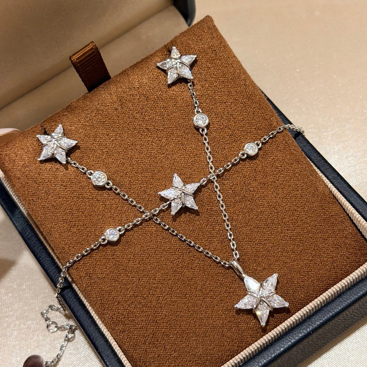 Signature Emblem Crystal-Accent Pendant Necklace – Design 027 close-up detail