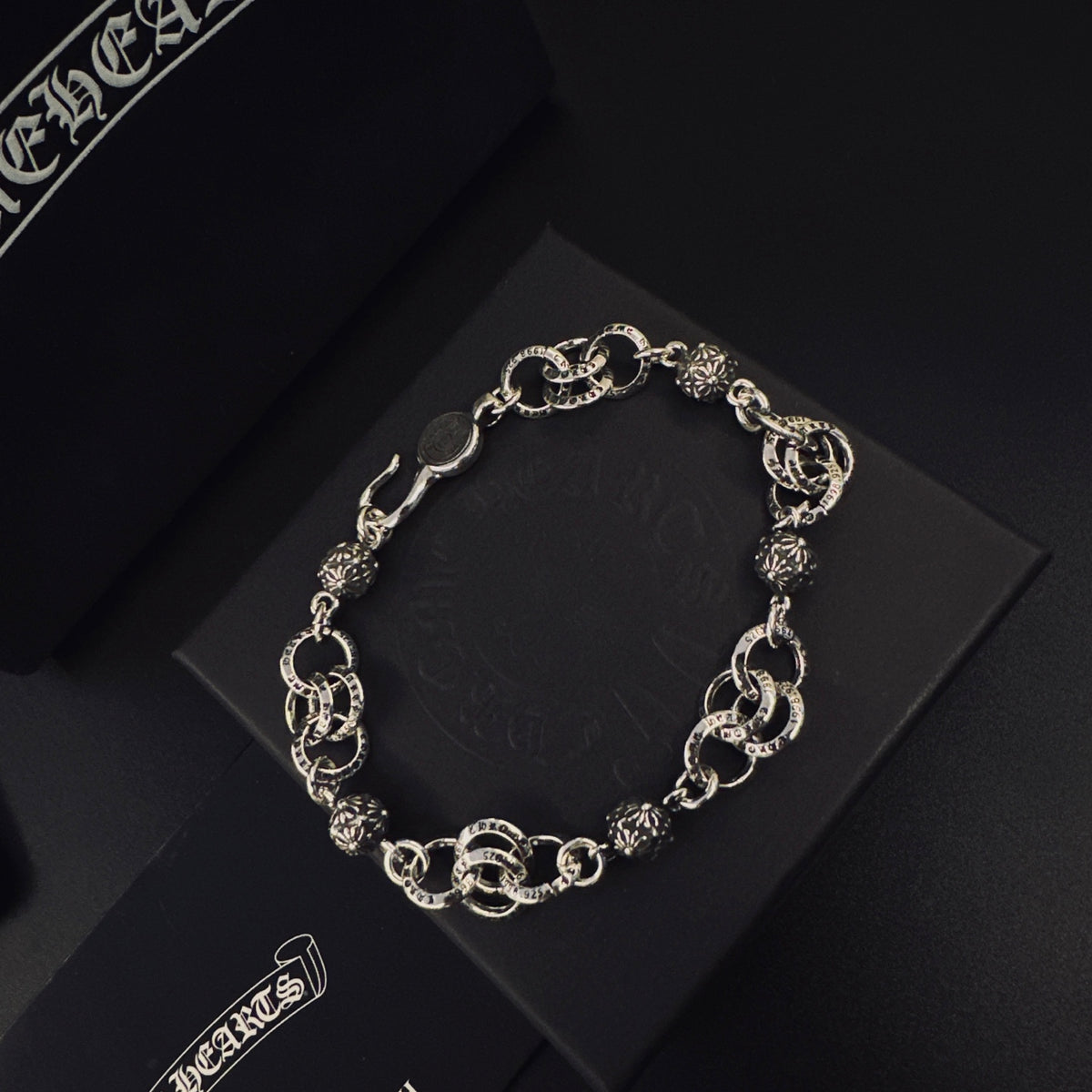Signature Emblem Bracelet in Polished Metal-Tone – Design 010 front product view