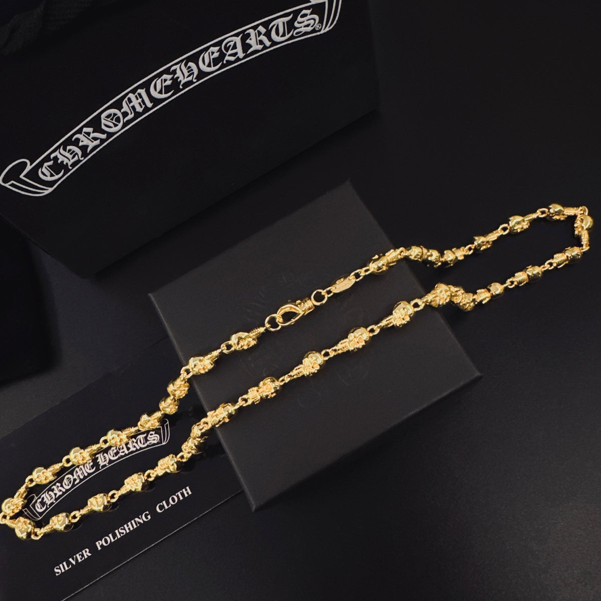 Gothic Emblem Pendant Necklace in Gold-Tone styled product view