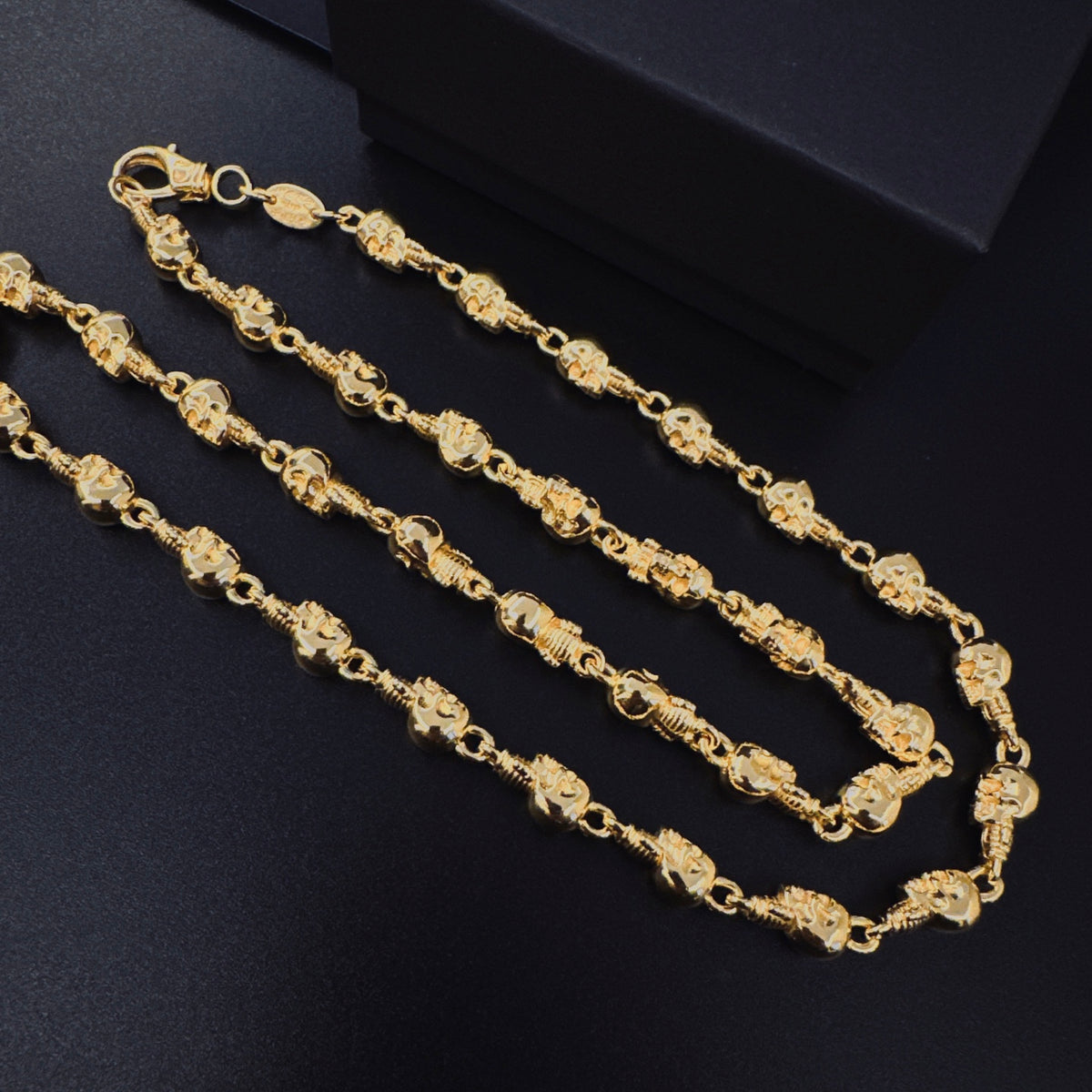 Gothic Emblem Pendant Necklace in Gold-Tone front product view