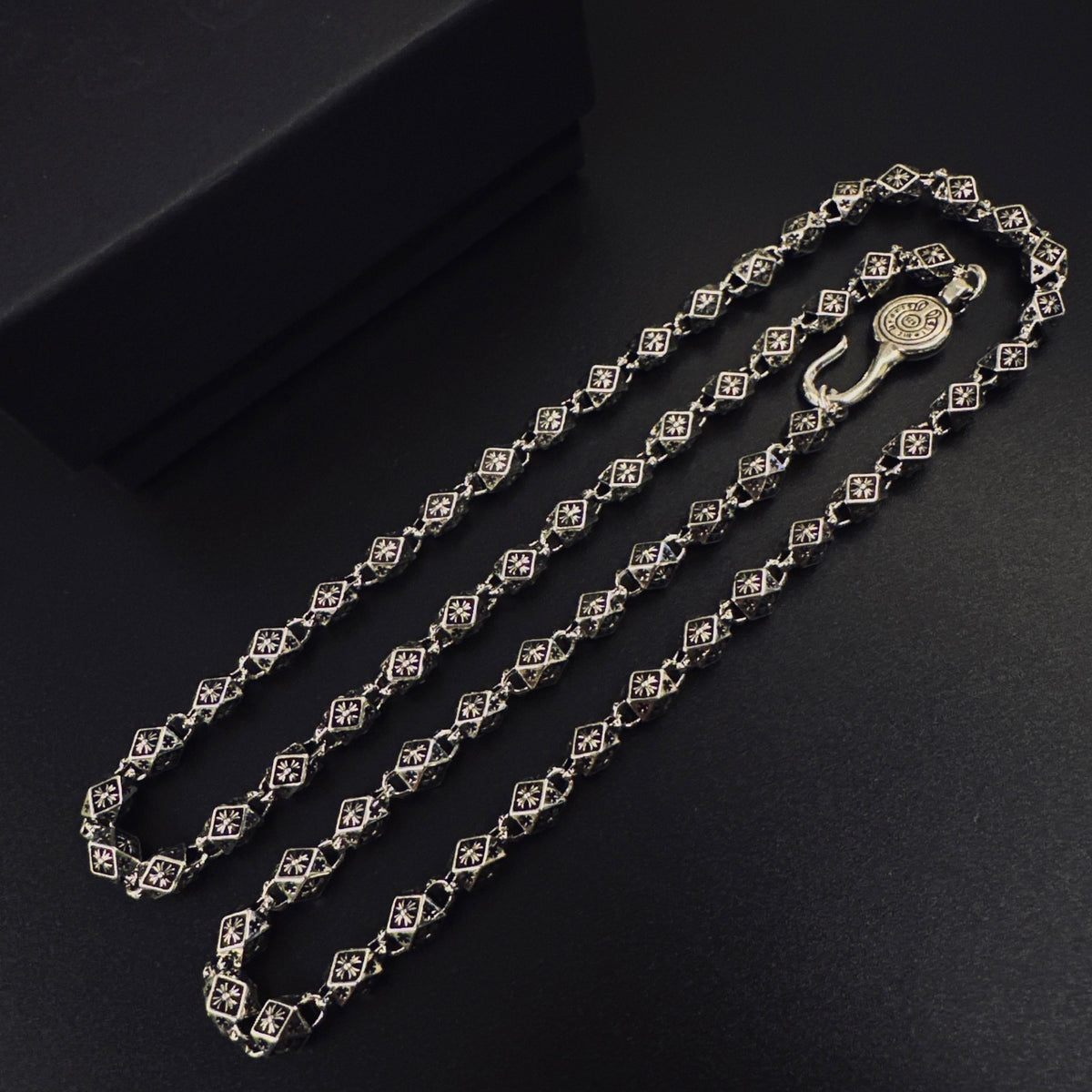 Gothic Emblem Pendant Necklace in Metal-Tone – Design 07 front product view