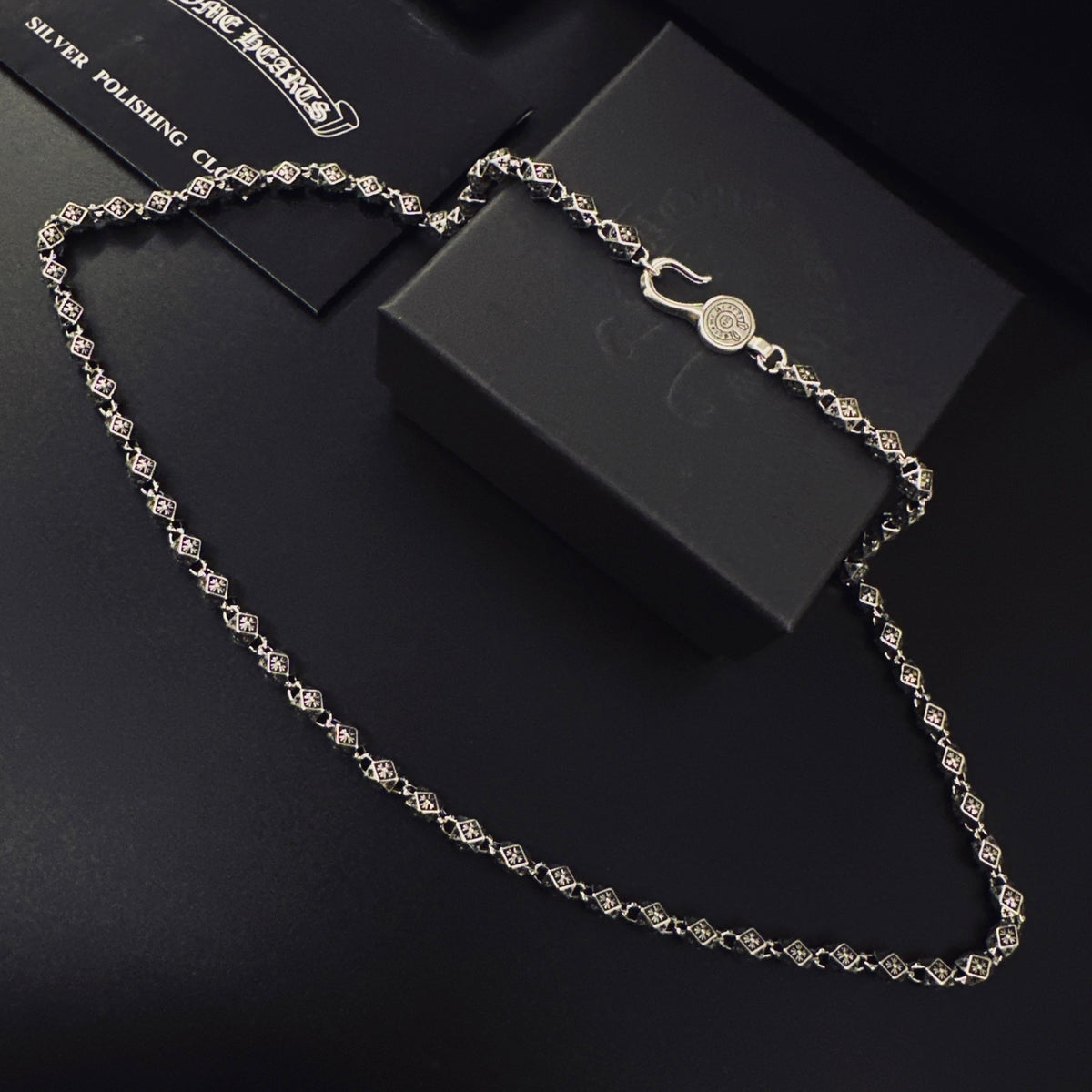 Signature Emblem Pendant Necklace in Polished Metal-Tone – Design 016 front product view