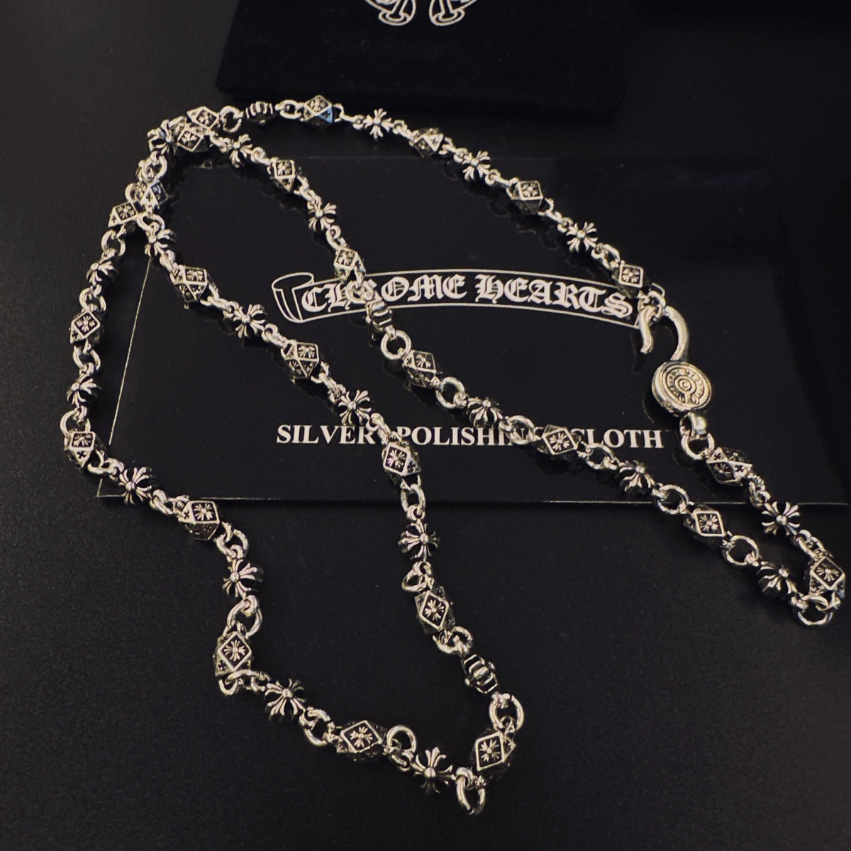 Gothic Emblem Pendant Necklace in Metal-Tone – Design 06 detail view
